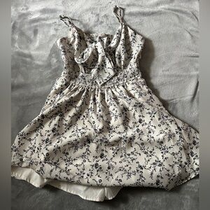 J.O.A. Cream Floral Tie-Front Romper